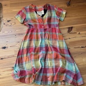 Plaid Multicolor ace and jig size medium double gauze